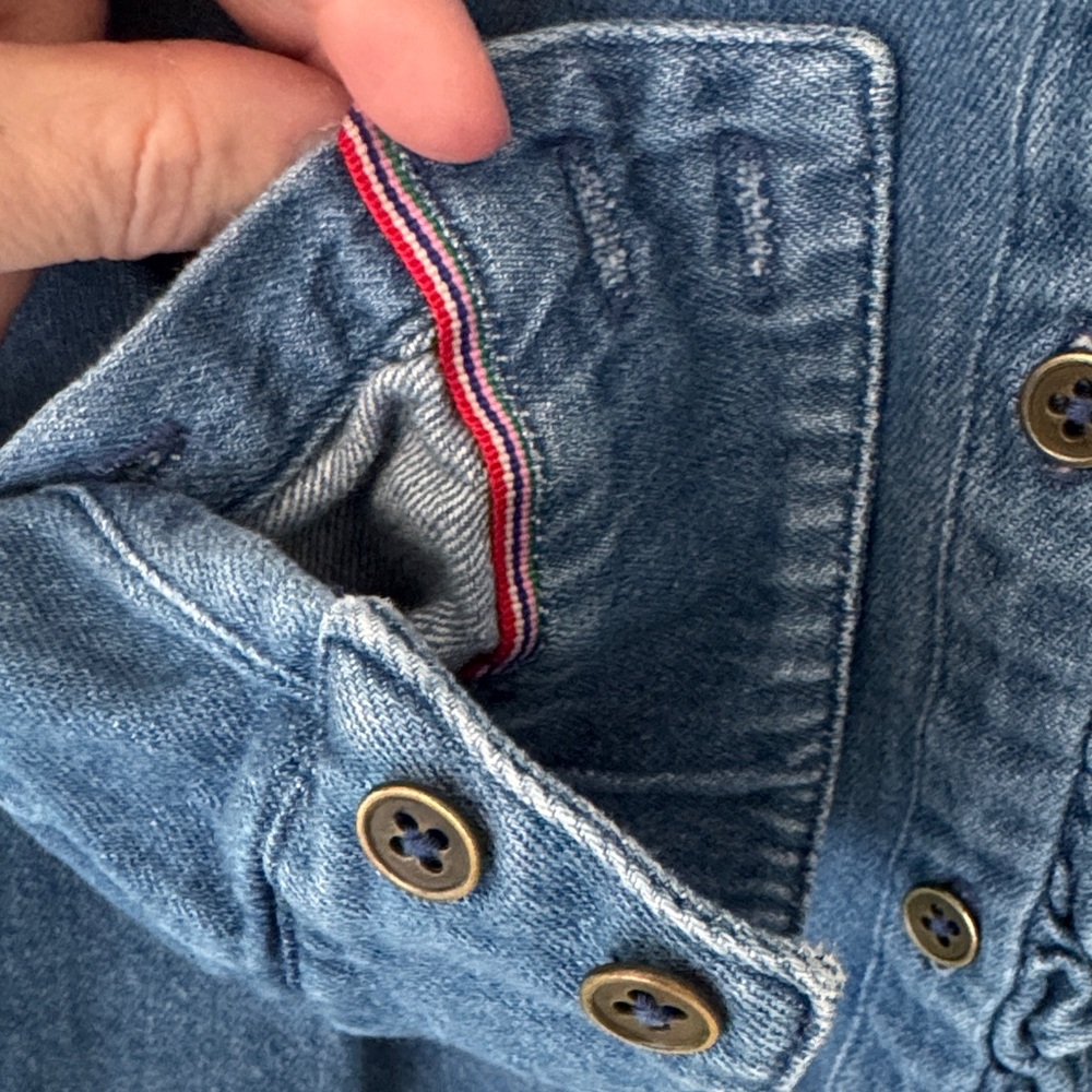 Boden Blue Denim Ruffle Shirt - Picture 5 of 9